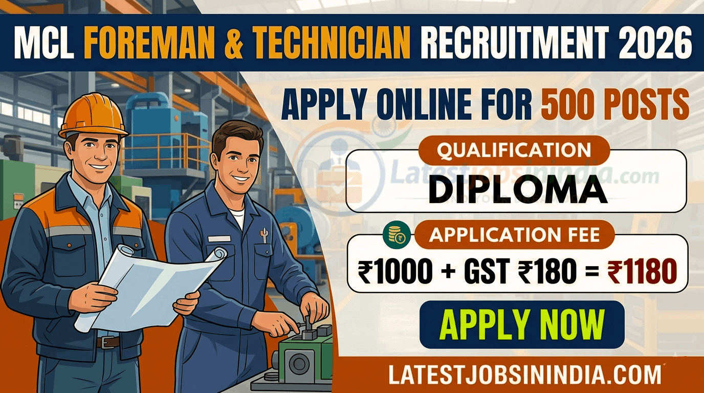 MCL Foreman and Technician Recruitment 2026 apply now