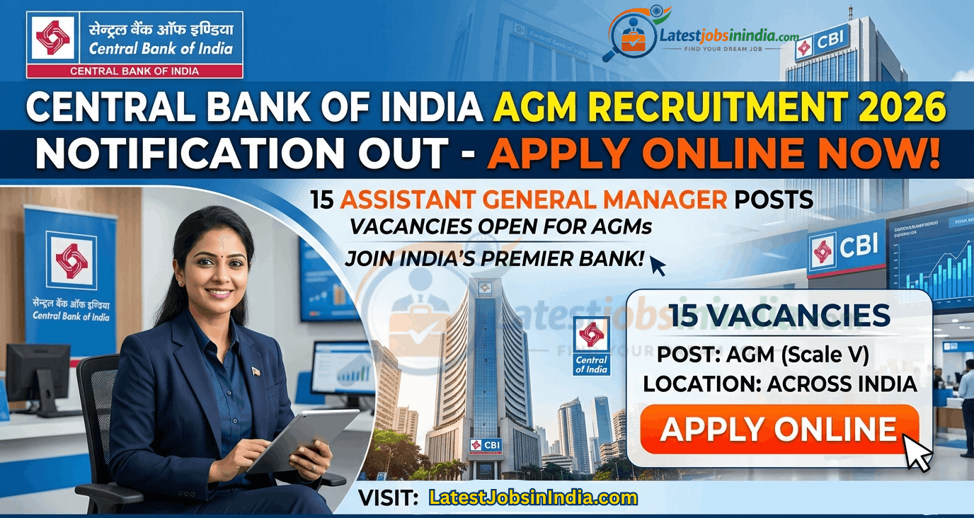 Central Bank of India AGM Recruitment 2026 apply online