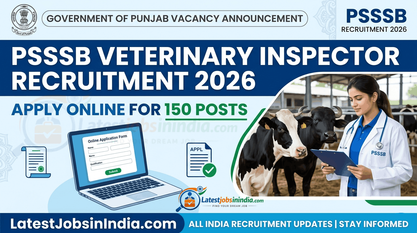 PSSSB Veterinary Inspector Recruitment 2026 apply online